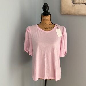 a new day NWT Blush Pink Puff Sleeve Tee Women Size XL